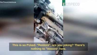 Russian soldier reviews the consequences of a HIMARS strike that devastated his KAMAZ truck.