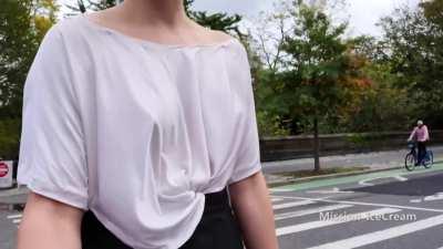 Going Braless Outdoor