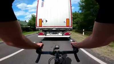 Drafting a truck at 50mph
