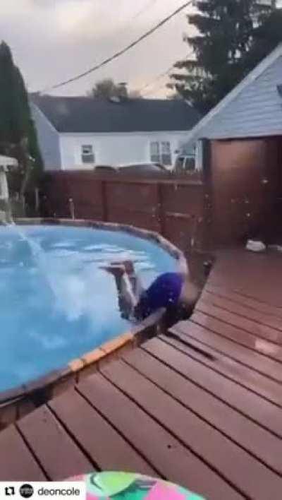 Doing a backflip on a wet floor