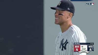 [Highlight] Judge guns down fantasy football savant Tommy Pham at 2nd base with an outfield assist!