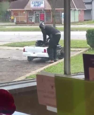 Gas prices so high this is what it is has come to. Which one of you regards is this???