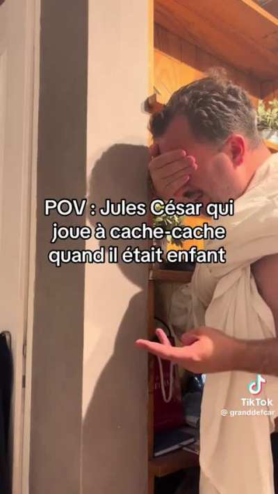 Julius Caesar playing hide-and-seek