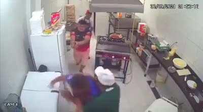 The thief almost ended up as a sieve