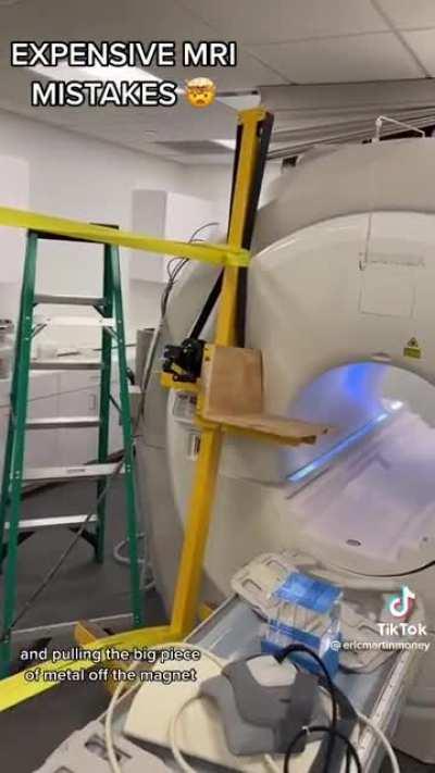 What happens when you get metal too close to an MRI machine