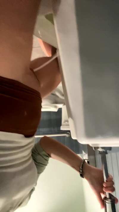 u/spitinmymouth420_ using the urinal like a bad girl