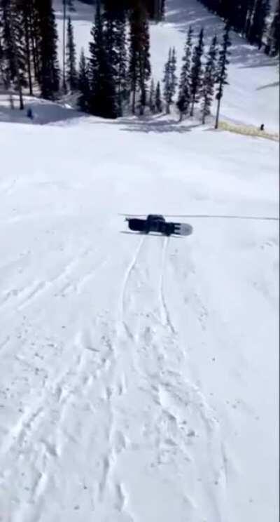 Trying snowboarding for the first time