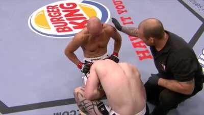 Nice takedown/trip by Dustin Hazelett, followed by a fantastic armbar