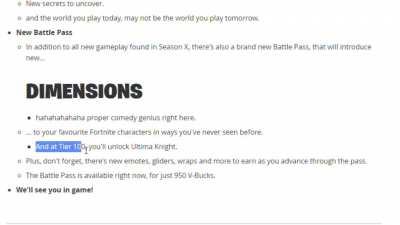 V 10.00 Battle Royale Patch Notes, but its Epic. (Volume on)