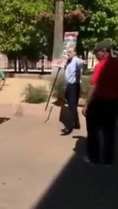 to hurt some old men