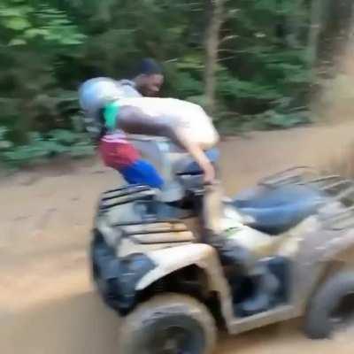 In his defense he did get the quad unstuck