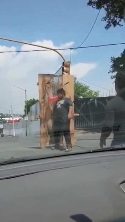 Typical traffic signal entertainment.