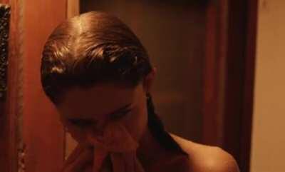 Natalia coming out of the shower