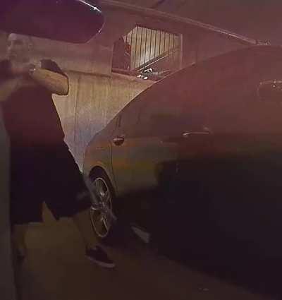 last night, this man broke into a Tesla - the bag he took contains all three of the owner’s paralympic gold medals