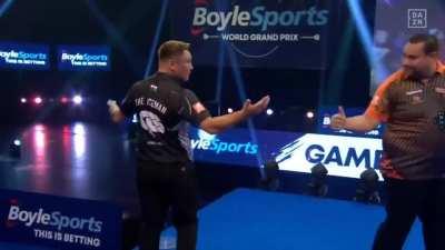 The most wonderfully awkward hand bump / slap / shake ever