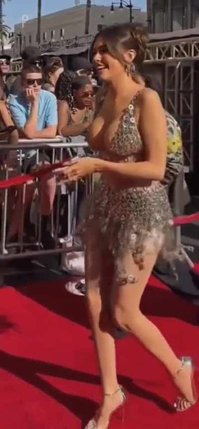 Walking and waving on the red carpet, iHeartAwards 2023
