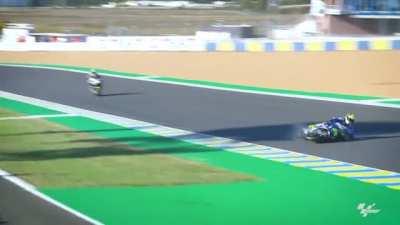 Can you imagine being so composed after coming off a bike at high speed?