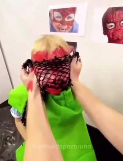 To get a Spider-Man face paint
