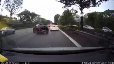 That motorcycle came outta nowhere