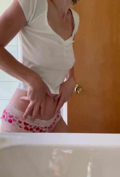 Dancing in the bathroom