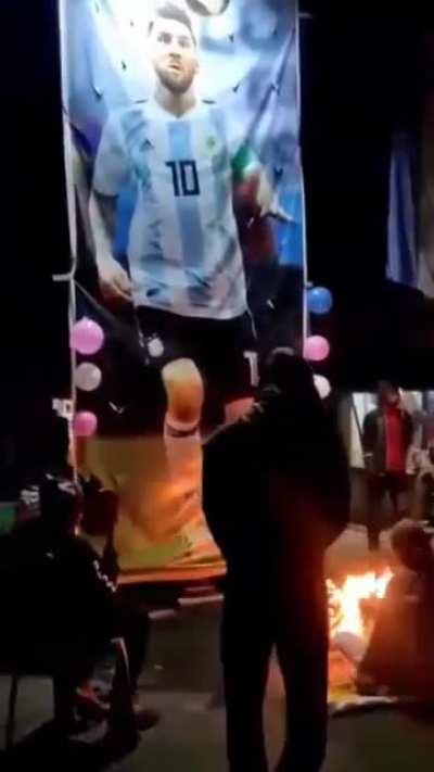 Folks here in kolkata doing puja(performing ritual) to make sure Argentina wins