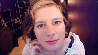 Fit European woman flexes.