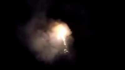 Hot air balloon full of fireworks explodes midair during the Tazaungdaing Festival of Lights in Myanmar (2018)