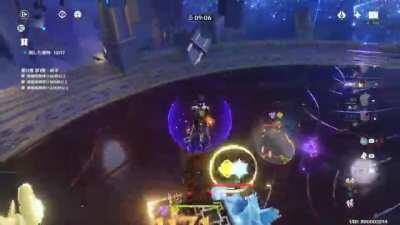 4 Geo comp in abyss 11, Zhongli god walk