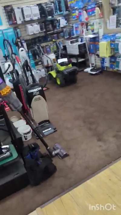 Jack go zoom at the vacuum store