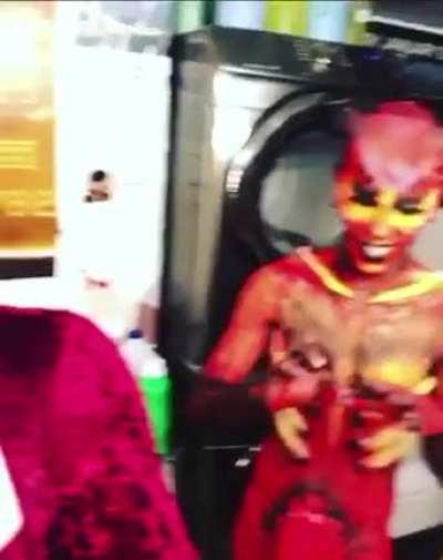 Thorgy being cool in a room full of latinas