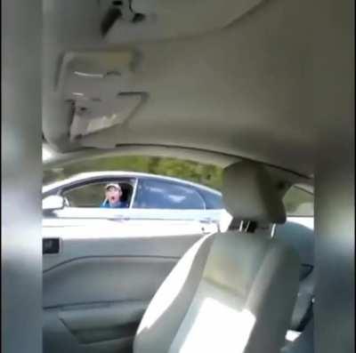 To start a fight with another driver