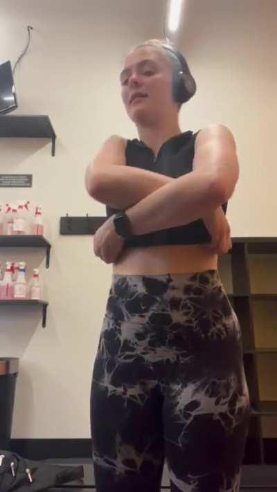 Getting sneaky & topless at the gym