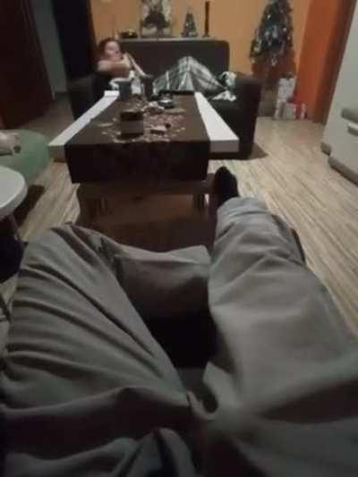 Mom pretends she doesn't see how she turns me on