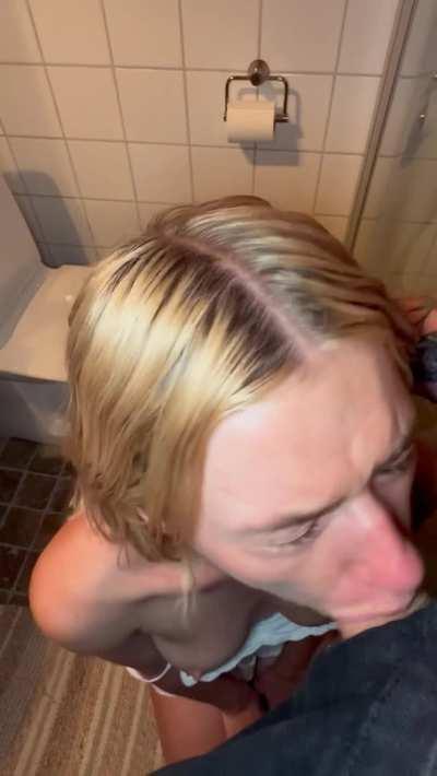 Sucked his big cock before he went out with the boys