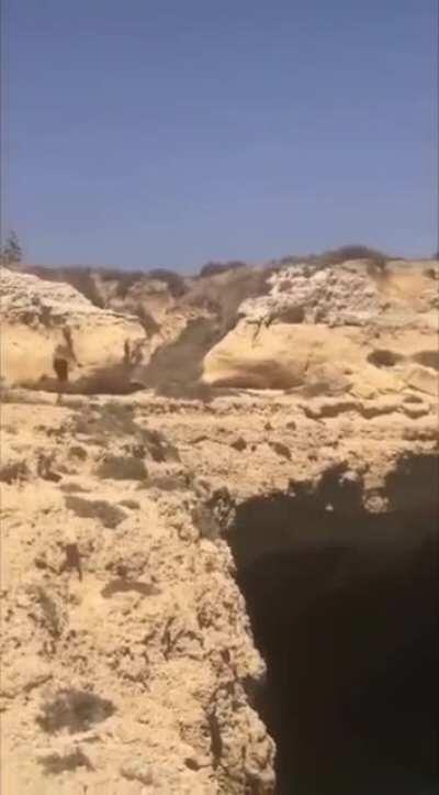 Jumping from a cliff...
