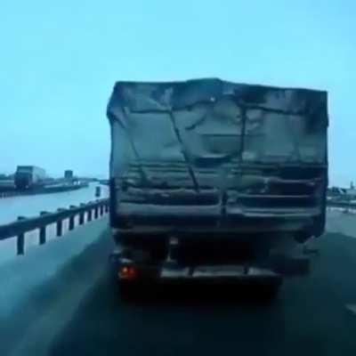 Avoiding a truck stopped in the middle of the road