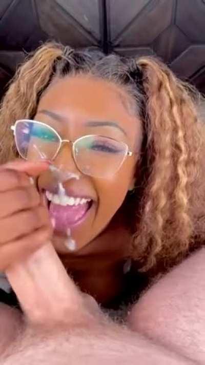 Proud that she finished the job