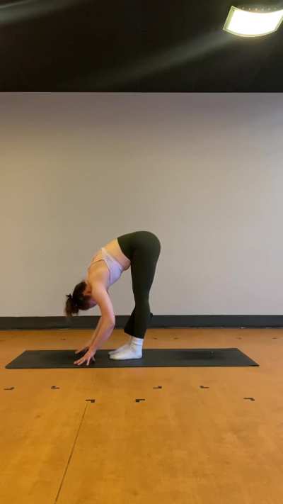 when vinyasa junkie meets handstand junkie. Sun Salutation A with block between calves ft. tuck up