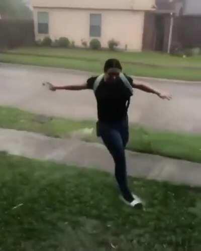 Why didn't she park closer? 😂