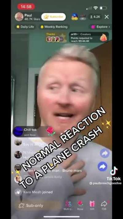 Oh there’s a plane crash in Tanzania… Oh blimey! Into the lake.