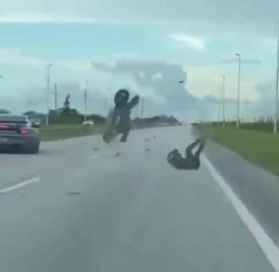 Biker performing an expensive wheelie on the road