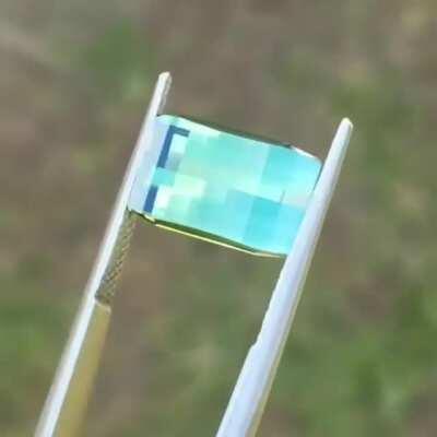 Spectacular “Pixel Cut” Bicolor Congo Tourmaline