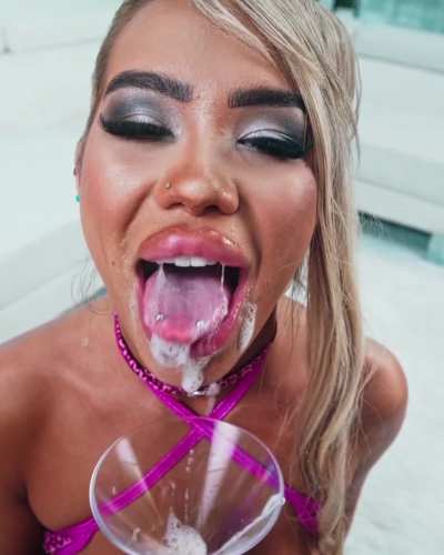 Playing with her spit