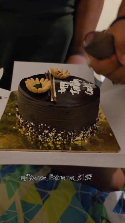 The lady requested for extra creaming on the cake. 