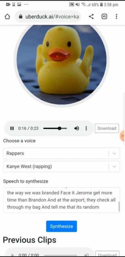 Thought I'd give this Kanye Voice AI a chance...