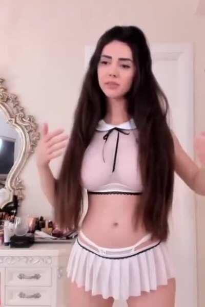 Rocking in a see-through top