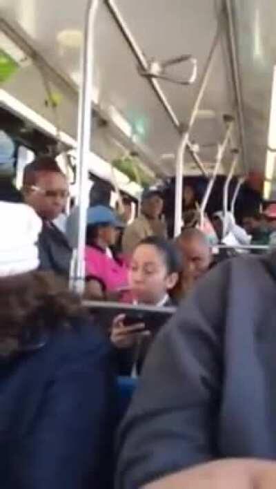 Karen on bus gets called out