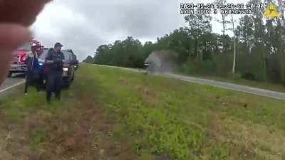 Car launches 120 ft off the back of a tow truck in Georgia