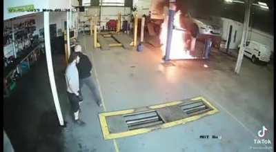 Fire at the mechanic's