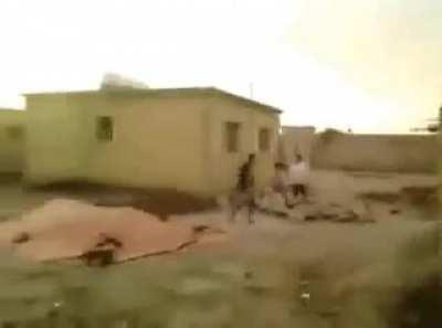 D Or V? Guy tries to jump over open mineshaft/ well.